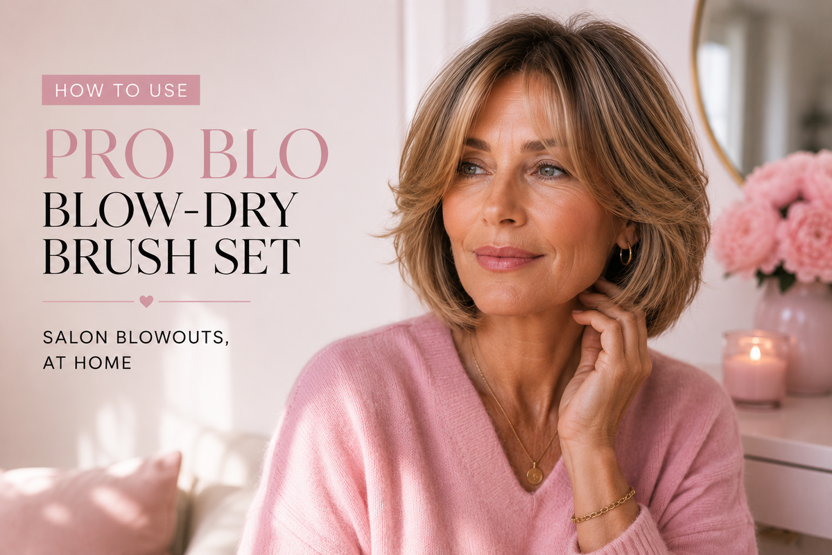 Styling hair with a CurlME blow-dry brush barrel and hairdryer