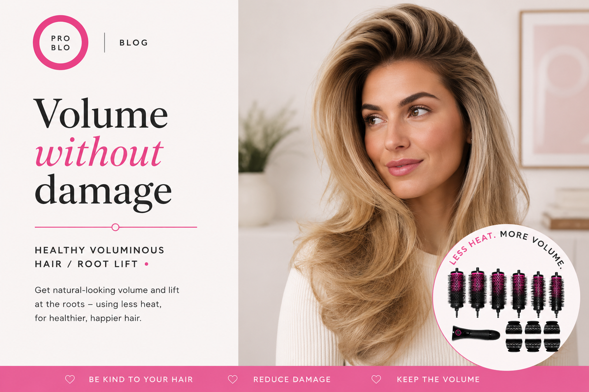 Voluminous healthy hair styled with less heat using a CurlME set