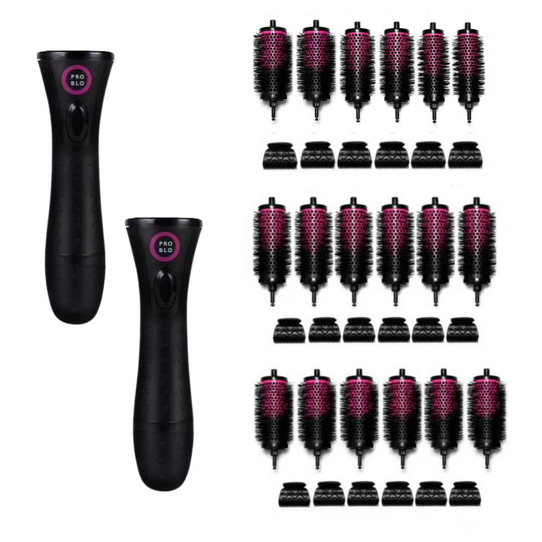 CurlME Ultimate Set – 18 detachable blow-dry brush barrels by Pro Blo