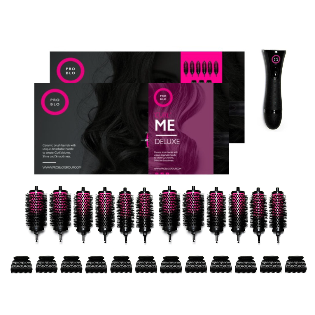 CurlME Brush Deluxe – 12 detachable blow-dry brush barrels by Pro Blo